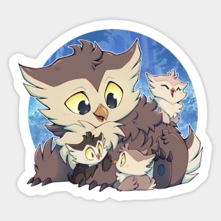 Adorable Owlbear Family Sticker